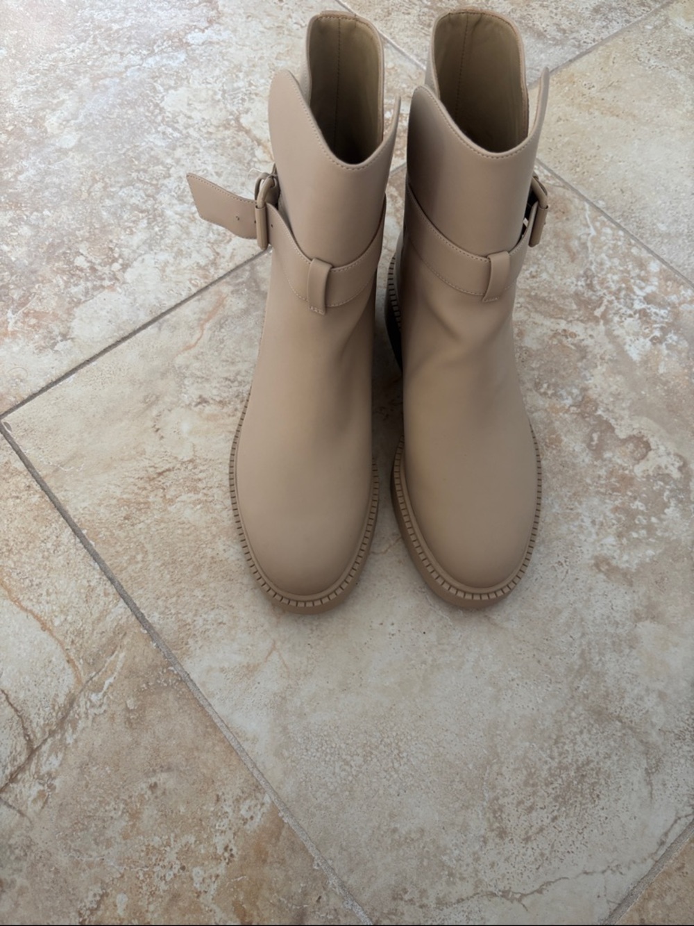Vince Taupe Kaelyn Ankle Buckle Boots waterproof size 9 brand new.Leather lining